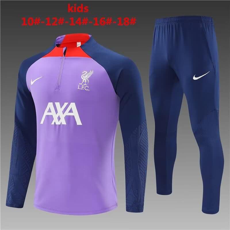 Kids - Thailand Quality(AAA) 23/24 Liverpool Purple Soccer Tracksuit