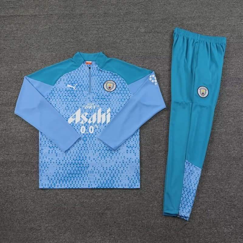 Thailand Quality(AAA) 23/24 Manchester City Blue Soccer Tracksuit 03