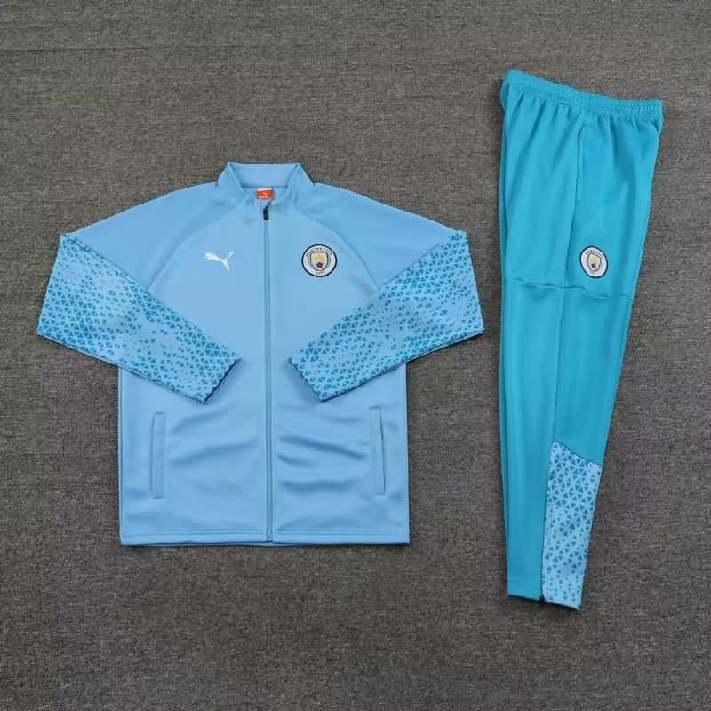 Thailand Quality(AAA) 23/24 Manchester City Blue Soccer Tracksuit 04
