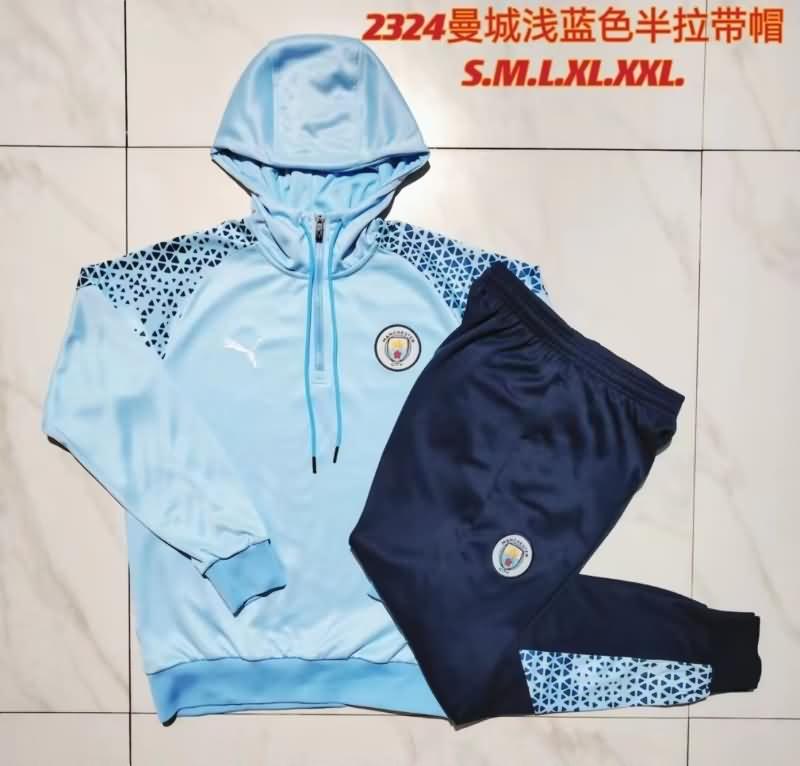 Thailand Quality(AAA) 23/24 Manchester City Blue Soccer Tracksuit 06