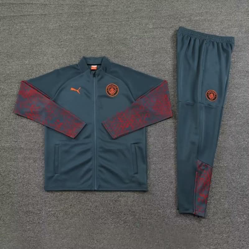 Thailand Quality(AAA) 23/24 Manchester City Grey Soccer Tracksuit 02
