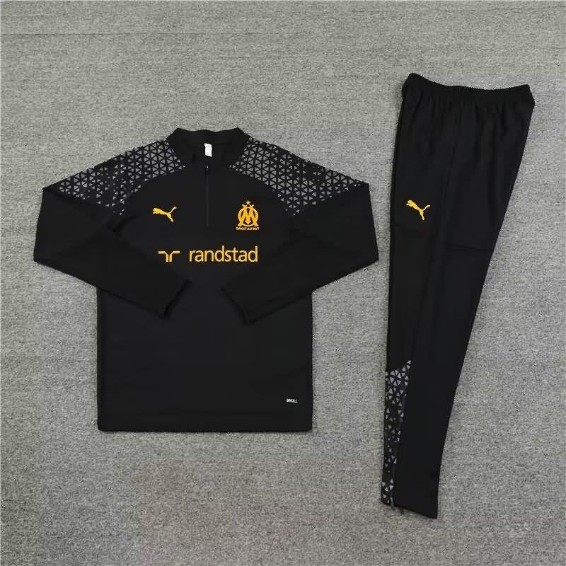 Thailand Quality(AAA) 23/24 Marseilles Black Soccer Tracksuit