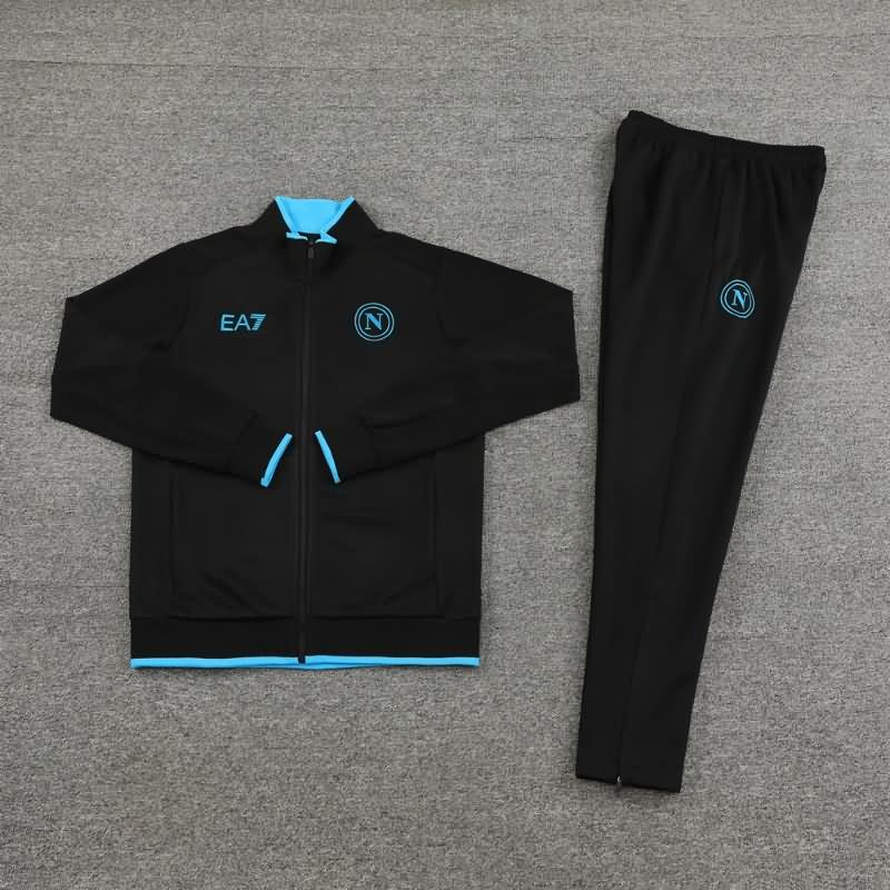 Thailand Quality(AAA) 23/24 Napoli Black Soccer Tracksuit
