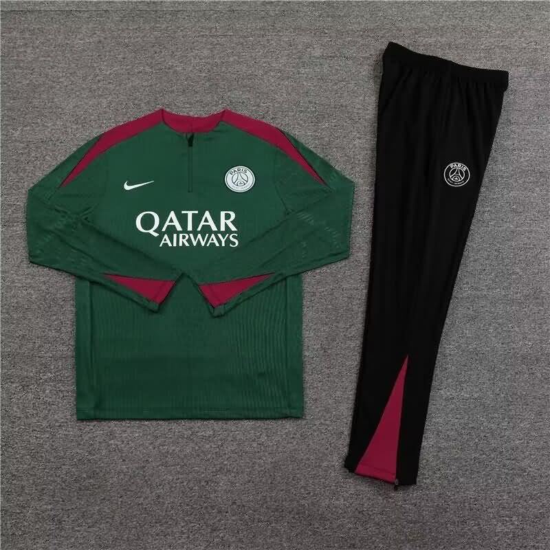 Thailand Quality(AAA) 23/24 Paris St Germain Green Soccer Tracksuit 02