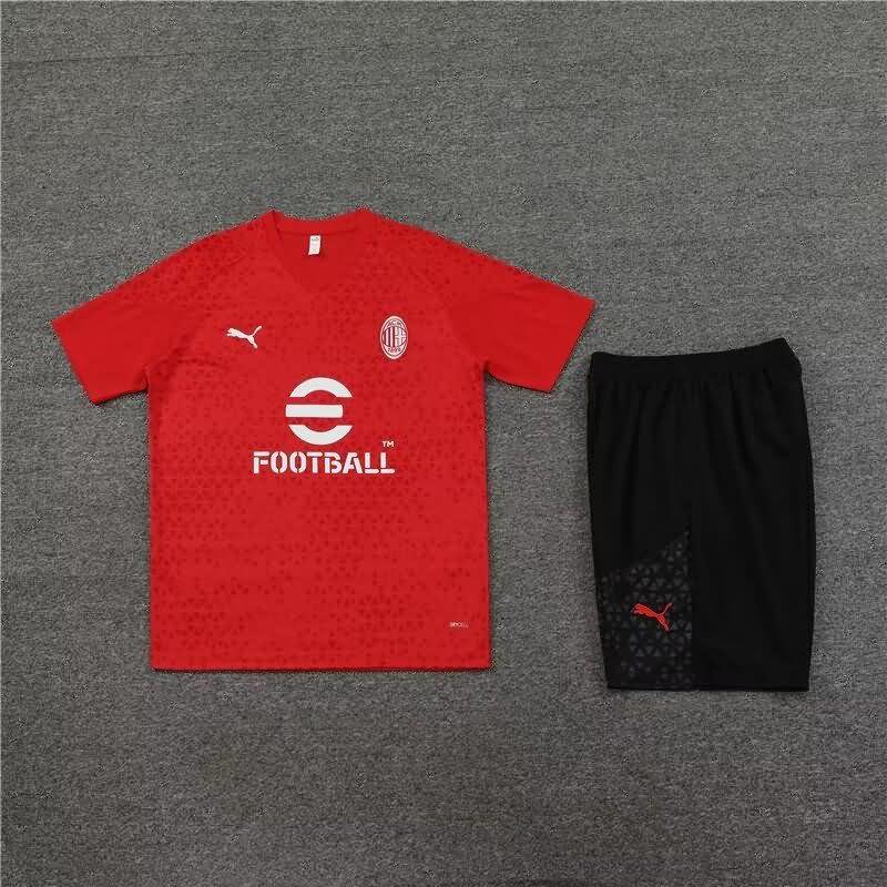 Thailand Quality(AAA) 23/24 AC Milan Red Soccer Training Sets