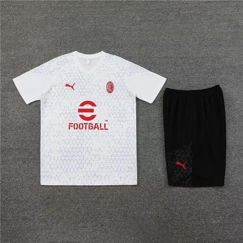 Thailand Quality(AAA) 23/24 AC Milan White Soccer Training Sets