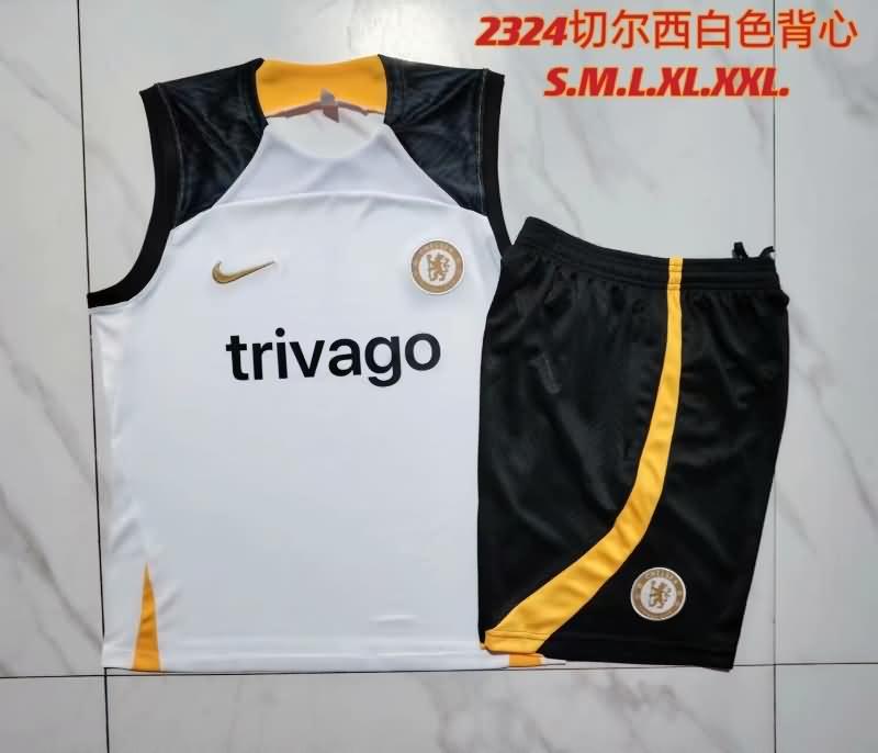 Thailand Quality(AAA) 23/24 Chelsea White Soccer Training Sets