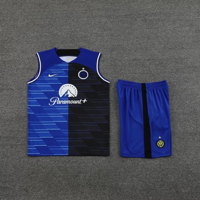 Thailand Quality(AAA) 23/24 Inter Milan Blue Soccer Training Sets 02