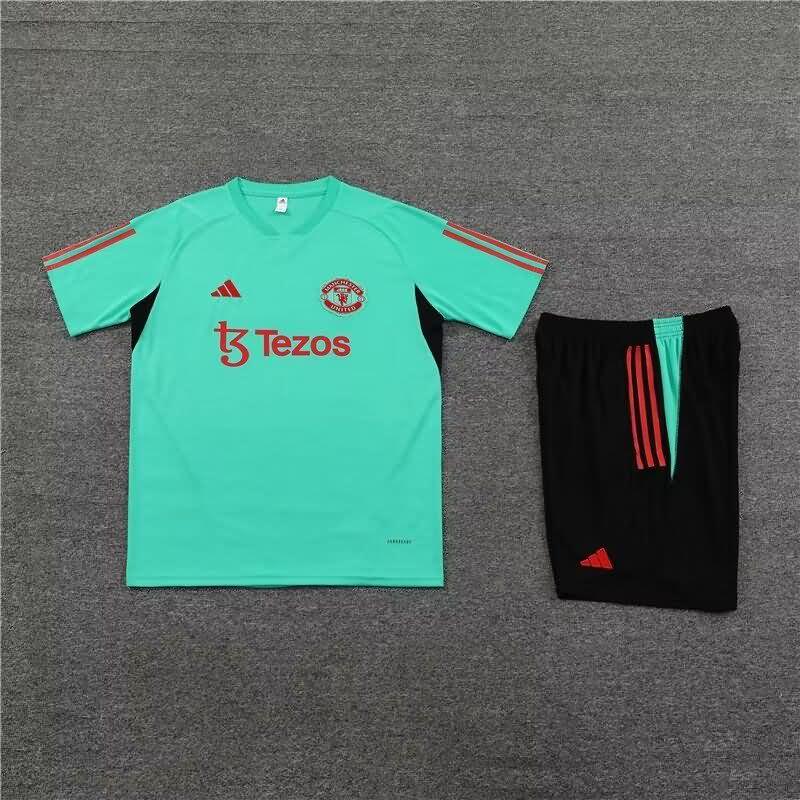 Thailand Quality(AAA) 23/24 Manchester United Green Soccer Training Sets