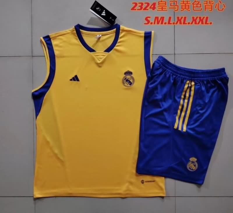 Thailand Quality(AAA) 23/24 Real Madrid Yellow Soccer Training Sets