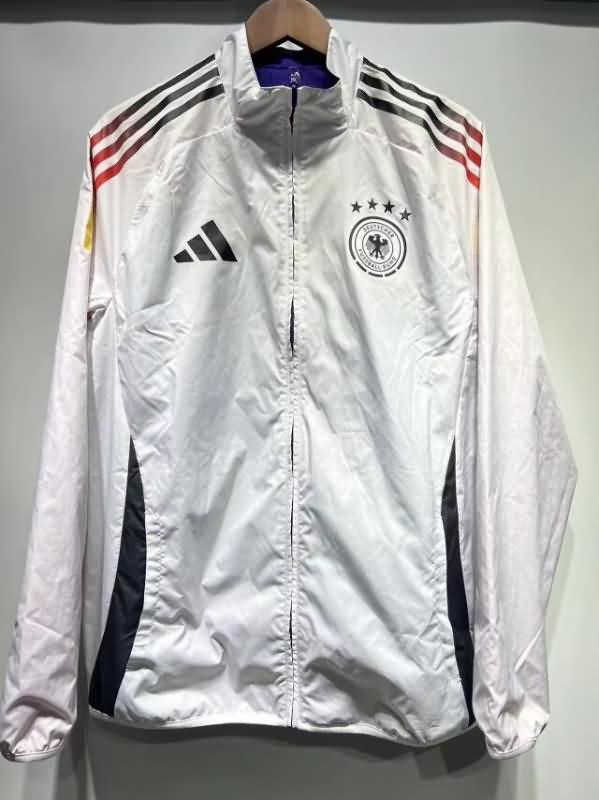 Thailand Quality(AAA) 2024 Germany White Purples Reversible Soccer Windbreaker