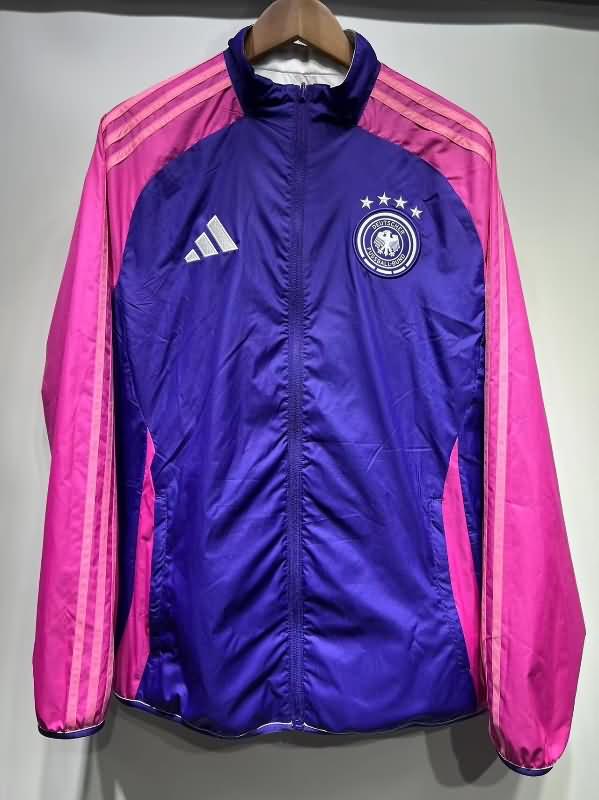 Thailand Quality(AAA) 2024 Germany White Purples Reversible Soccer Windbreaker