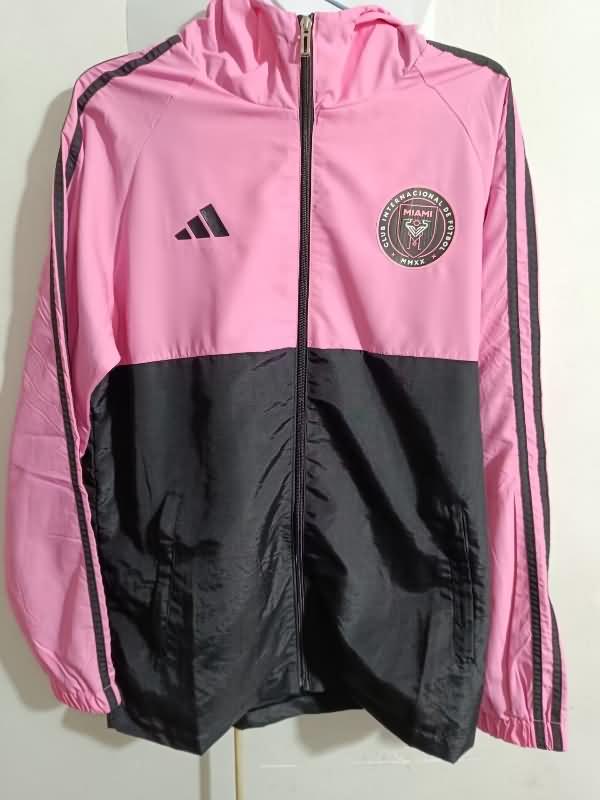 Thailand Quality(AAA) 2023 Inter Miami Pink Black Soccer Windbreaker
