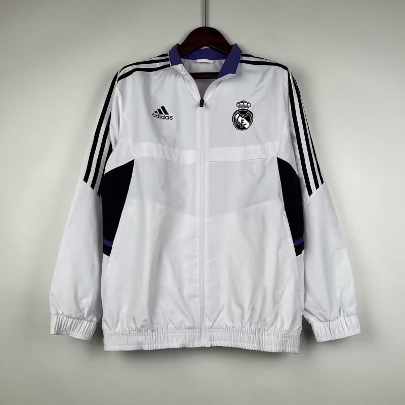 Thailand Quality(AAA) 23/24 Real Madrid White Soccer Windbreaker