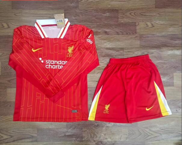 24/25 Liverpool Home Long Sleeve Soccer Jersey