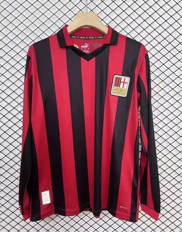 Thailand Quality(AAA) 125th AC Milan Anniversary Long Sleeve Soccer Jersey