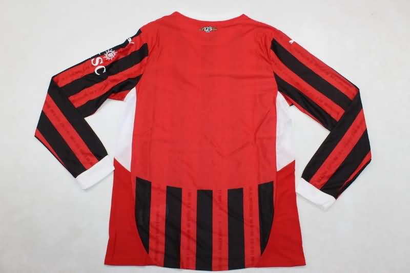 Thailand Quality(AAA) 24/25 AC Milan Home Long Sleeve Soccer Jersey (Player)