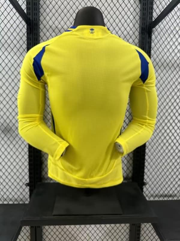 Thailand Quality(AAA) 24/25 Al Nassr FC Home Long Sleeve Soccer Jersey (Player)