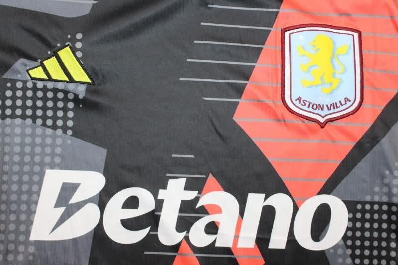 Thailand Quality(AAA) 24/25 Aston Villa Goalkeeper Black Soccer Jersey