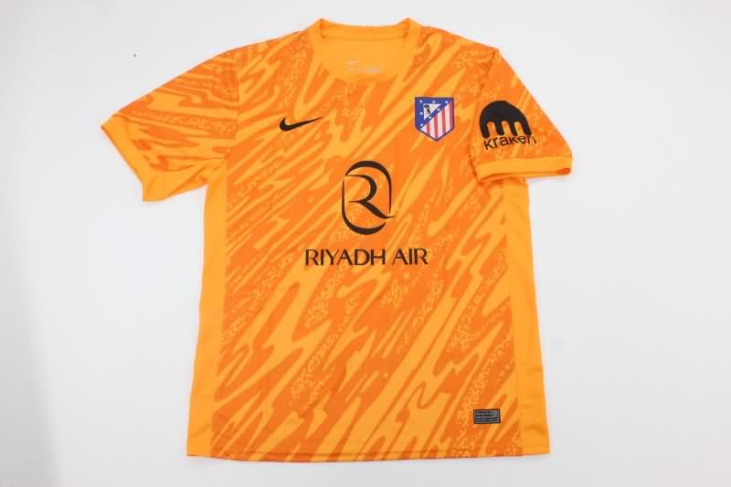 Thailand Quality(AAA) 24/25 Atletico Madrid Goalkeeper Orange Soccer Jersey