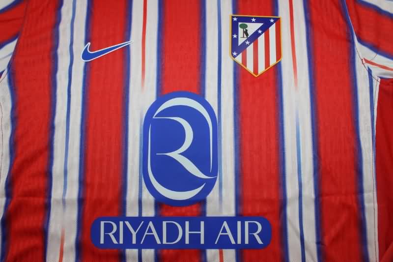 Thailand Quality(AAA) 24/25 Atletico Madrid Home Long Sleeve Soccer Jersey