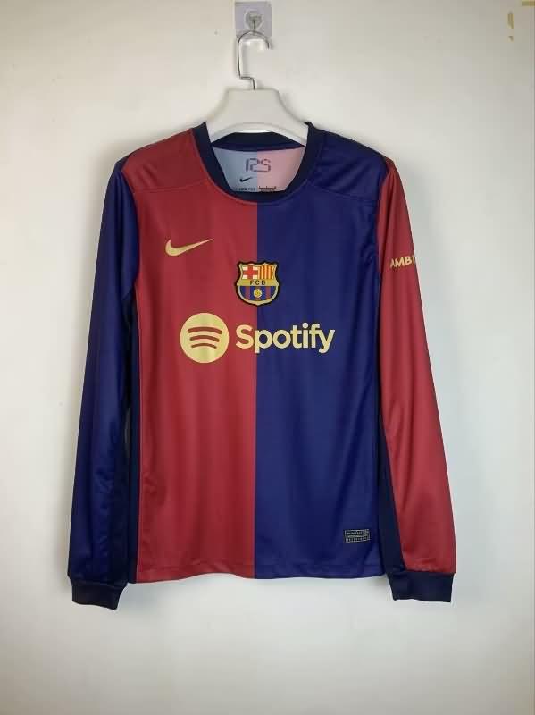 Thailand Quality(AAA) 24/25 Barcelona Home Long Sleeve Soccer Jersey