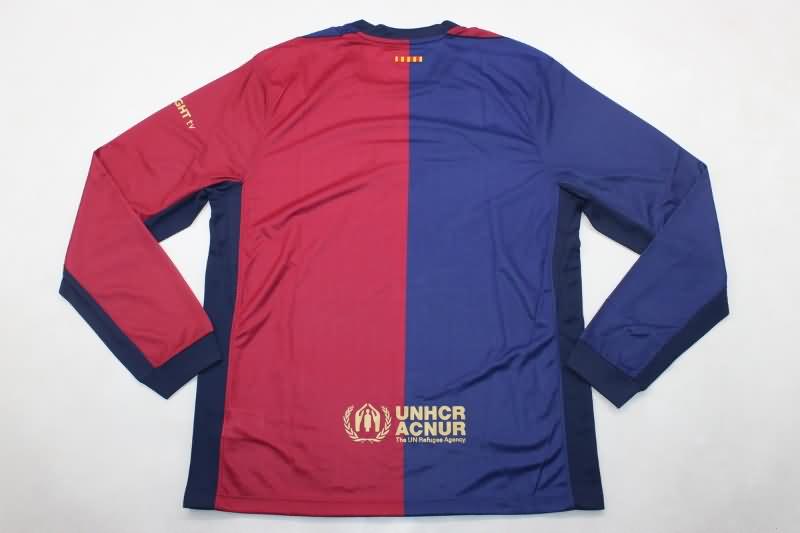 Thailand Quality(AAA) 24/25 Barcelona Home Long Sleeve Soccer Jersey