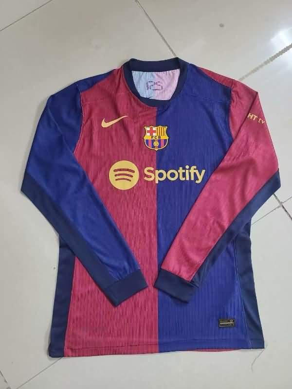 Thailand Quality(AAA) 24/25 Barcelona Home Long Sleeve Soccer Jersey (Player)