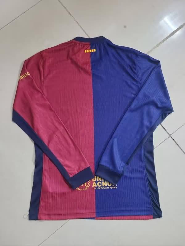 Thailand Quality(AAA) 24/25 Barcelona Home Long Sleeve Soccer Jersey (Player)