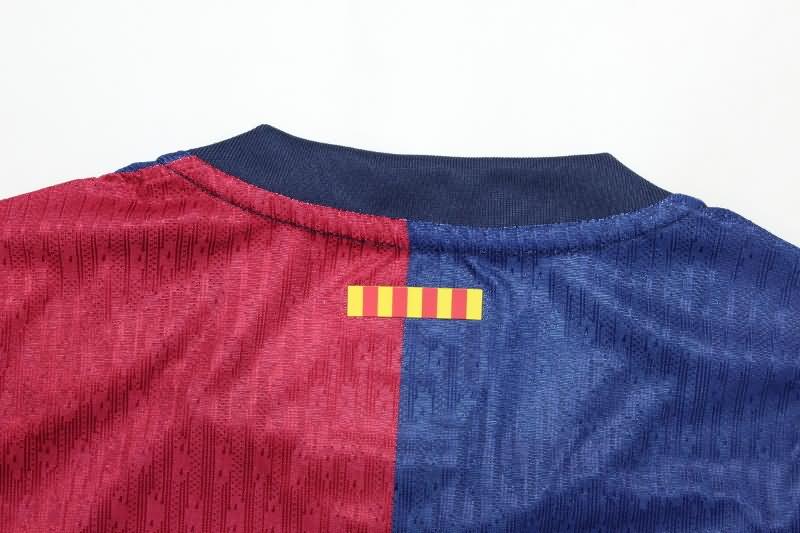 Thailand Quality(AAA) 24/25 Barcelona Home Long Sleeve Soccer Jersey (Player) Sponsor