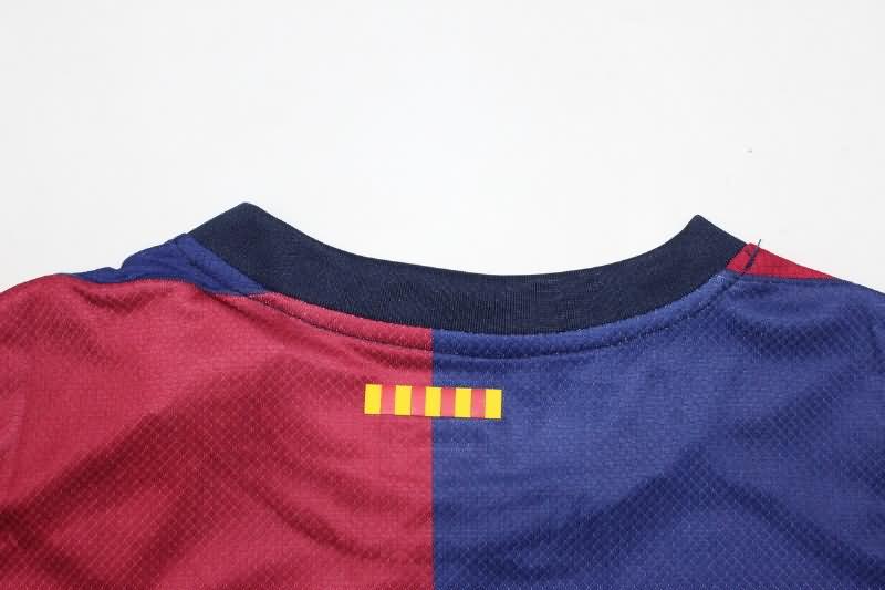 Thailand Quality(AAA) 24/25 Barcelona Home Long Sleeve Soccer Jersey Sponsor