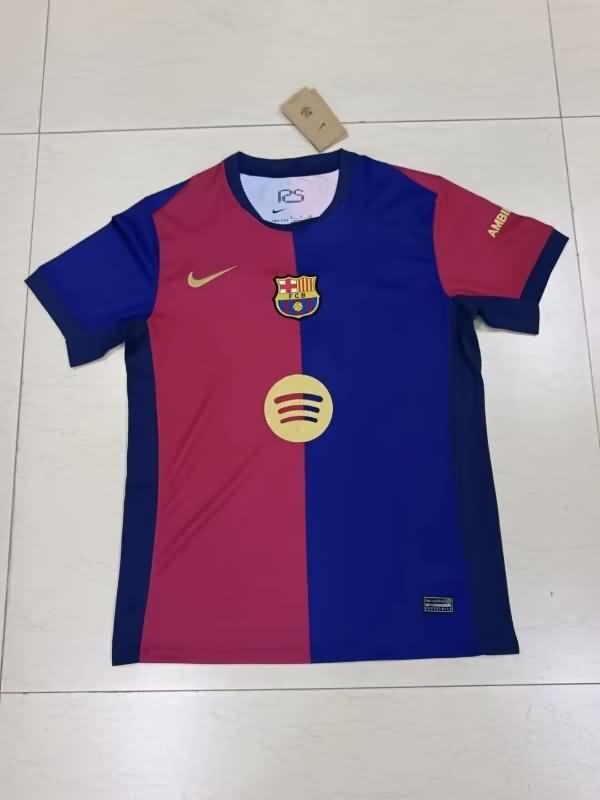 Thailand Quality(AAA) 24/25 Barcelona Home Soccer Jersey Sponsor