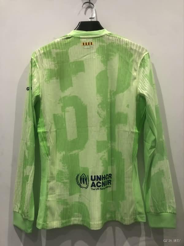 Thailand Quality(AAA) 24/25 Barcelona Third Long Sleeve Soccer Jersey Sponsor