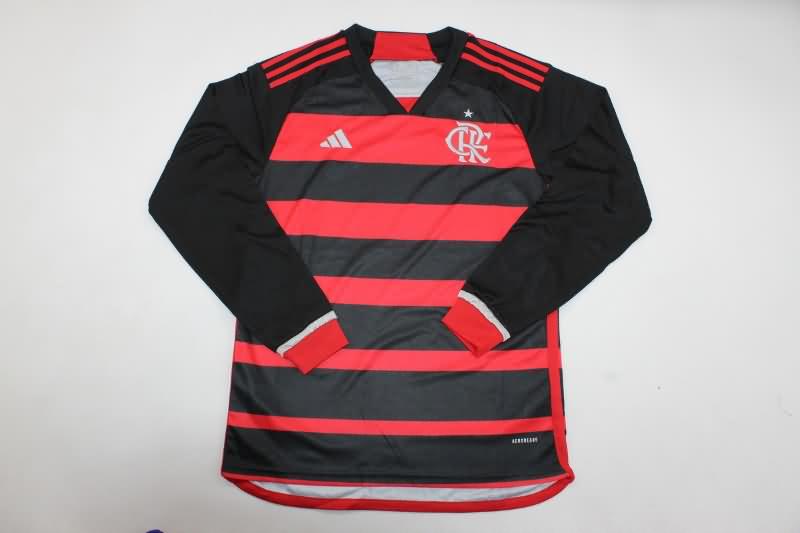 Thailand Quality(AAA) 2024 Flamengo Home Long Sleeve Soccer Jersey