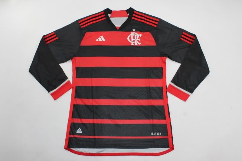 Thailand Quality(AAA) 2024 Flamengo Home Long Sleeve Soccer Jersey (Player)