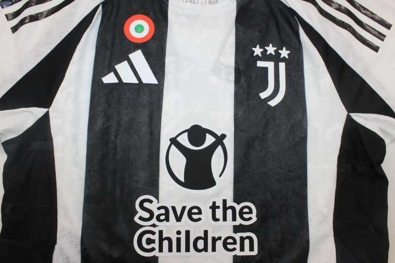 Thailand Quality(AAA) 24/25 Juventus Home Soccer Jersey Sponsor