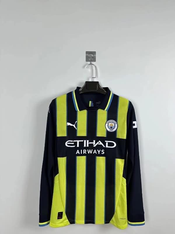 Thailand Quality(AAA) 24/25 Manchester City Away Long Sleeve Soccer Jersey (Player)