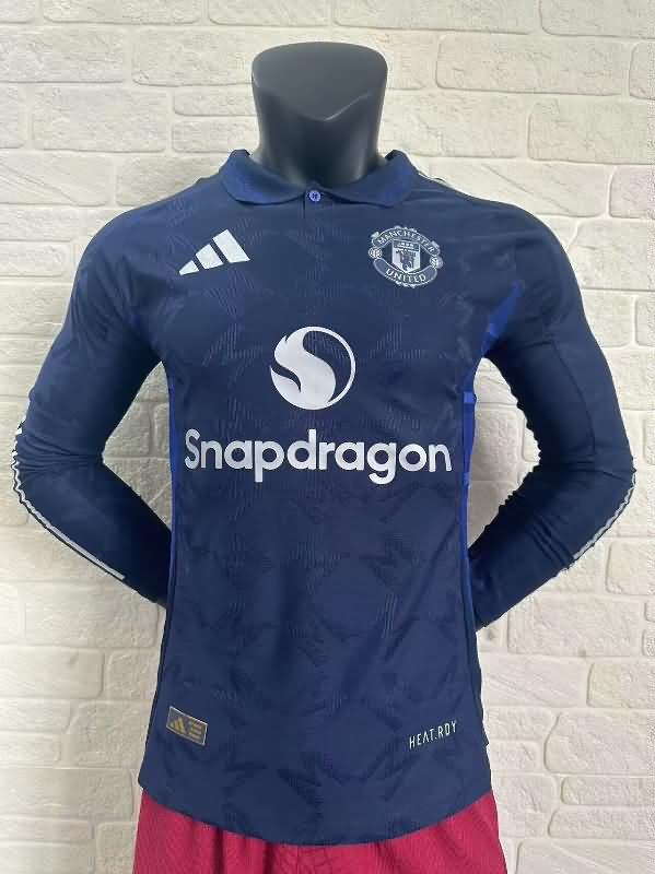 Thailand Quality(AAA) 24/25 Manchester United Away Long Sleeve Soccer Jersey (Player)