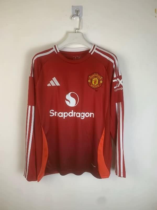 Thailand Quality(AAA) 24/25 Manchester United Home Long Sleeve Soccer Jersey