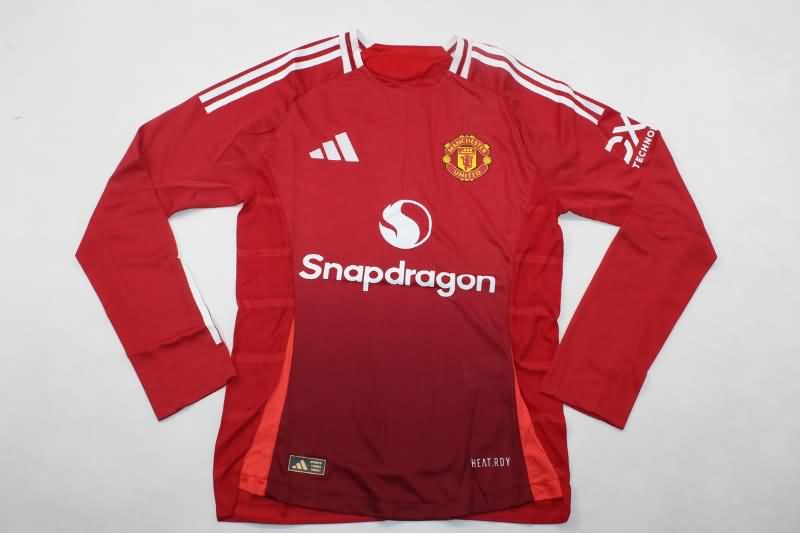 Thailand Quality(AAA) 24/25 Manchester United Home Long Sleeve Soccer Jersey (Player)