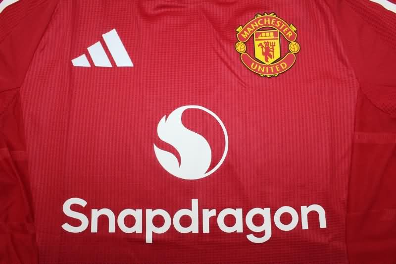 Thailand Quality(AAA) 24/25 Manchester United Home Soccer Jersey (Player)