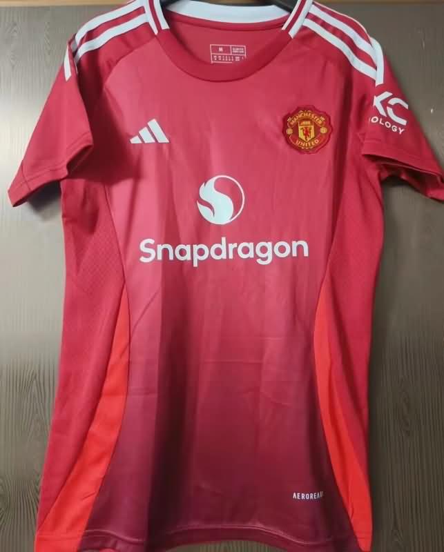 Thailand Quality(AAA) 24/25 Manchester United Home Women Soccer Jersey