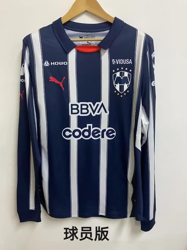 Thailand Quality(AAA) 24/25 Monterrey Home Long Sleeve Soccer Jersey (Player)