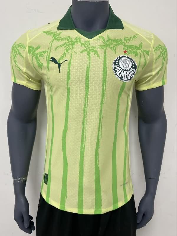 Thailand Quality(AAA) 2025 Palmeiras Away Yellow Soccer Jersey (Player)