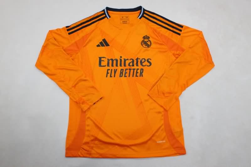 Thailand Quality(AAA) 24/25 Real Madrid Away Long Sleeve Soccer Jersey