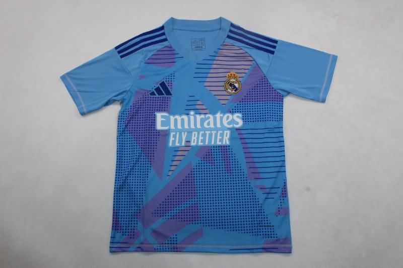 Thailand Quality(AAA) 24/25 Real Madrid Goalkeeper Blue Soccer Jersey