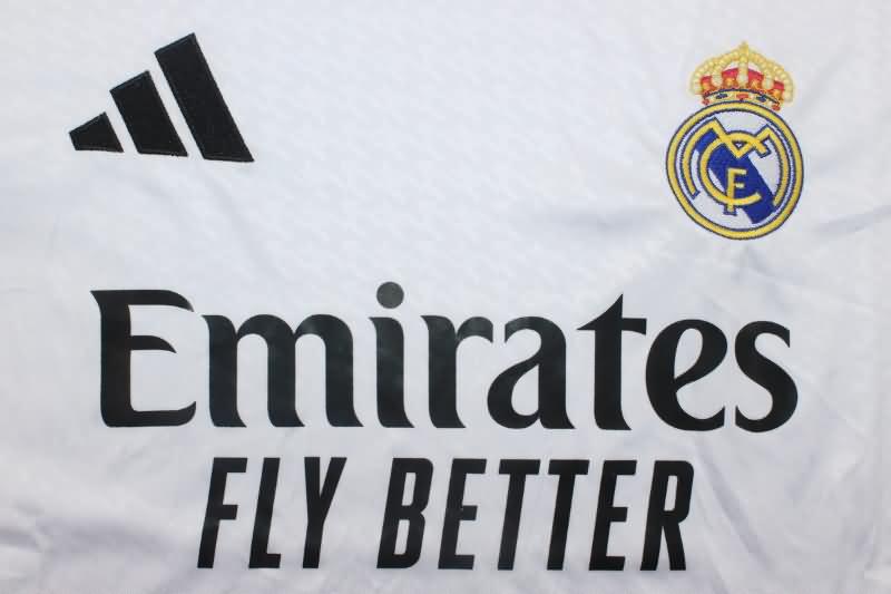 Thailand Quality(AAA) 24/25 Real Madrid Home Long Sleeve Soccer Jersey