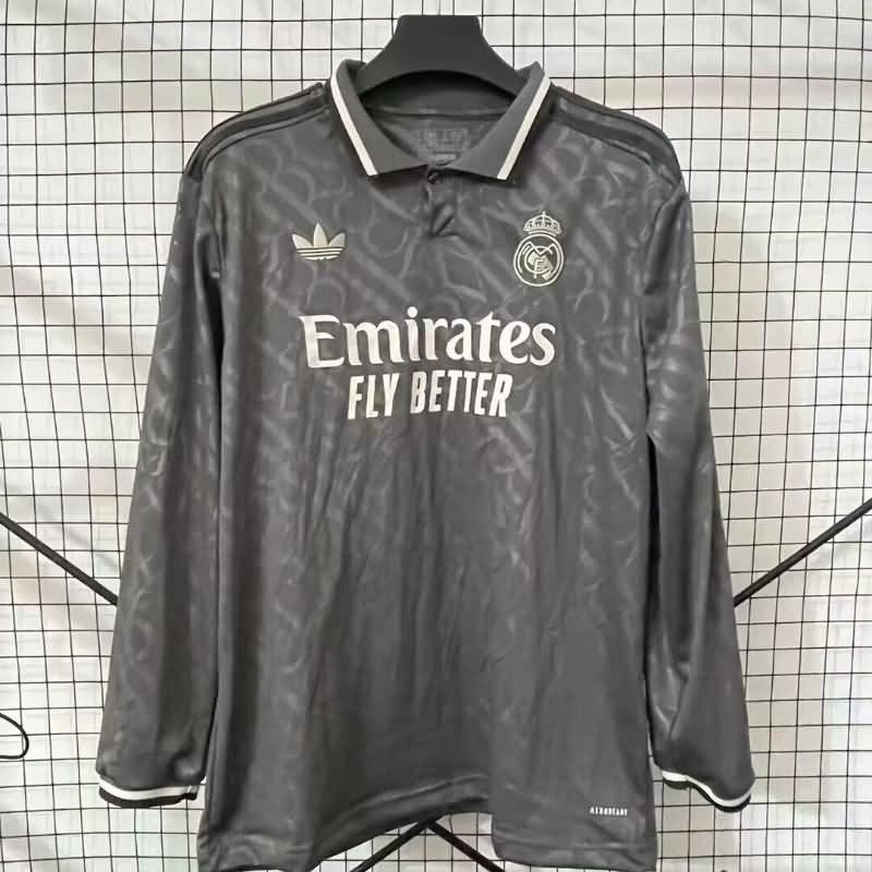 Thailand Quality(AAA) 24/25 Real Madrid Third Long Sleeve Soccer Jersey