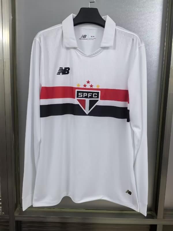 Thailand Quality(AAA) 2024 Sao Paulo Home Long Sleeve Soccer Jersey