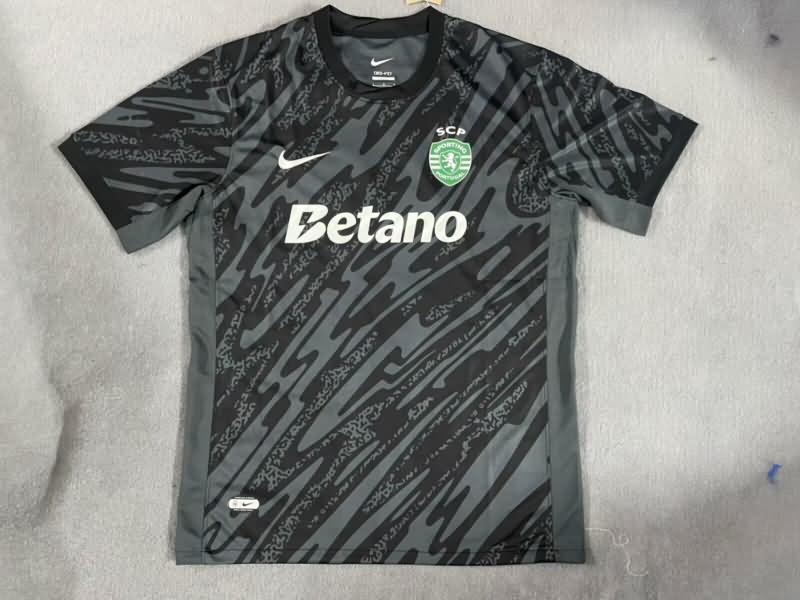 Thailand Quality(AAA) 24/25 Sporting Lisbon Goalkeeper Black Soccer Jersey